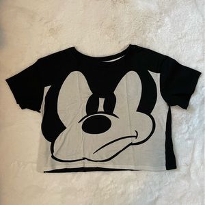 H&M Disney Angry Mickey Mouse Cropped T-Shirt Size XS